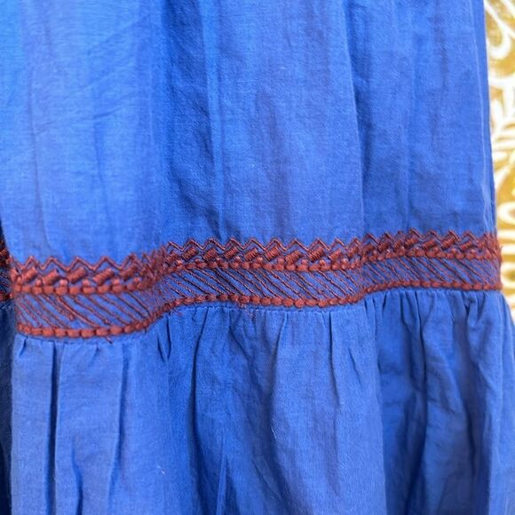 OMIKA Anthropologie Dunmore Square Neck Smock Tie Back Embroidered Mini Dress XS - Picture 5 of 10